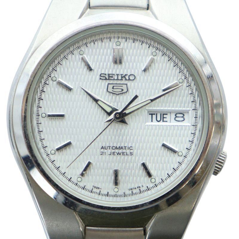 美品 SEIKO5 自動巻き シルバー7S26-02F0 セイコーファイブ セイコー SEIKO ファイブ 5 腕時計 ウォッチ 自動巻き