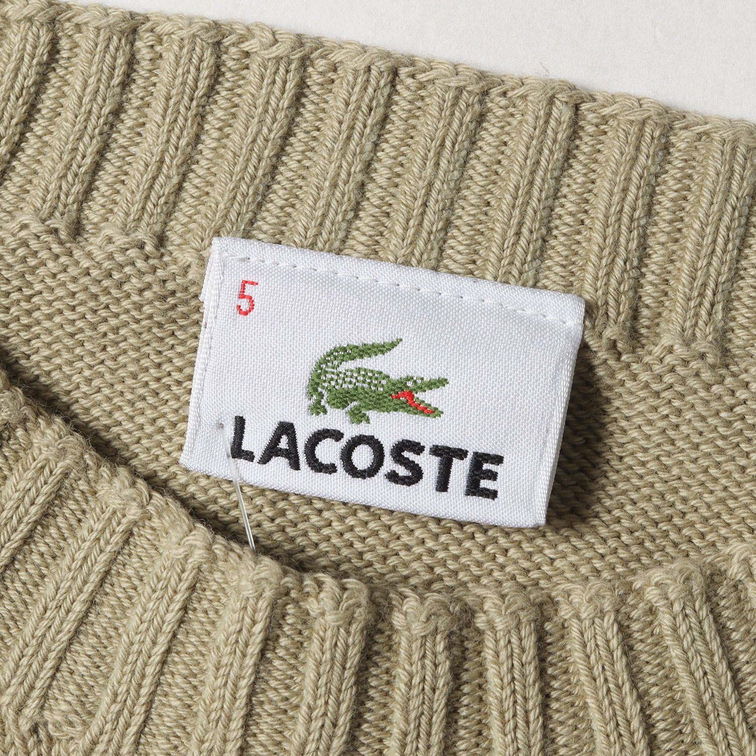 新品 LACOSTE ラコステ ニット サイズ:5 ワンポイント ワニ ワッペン 
