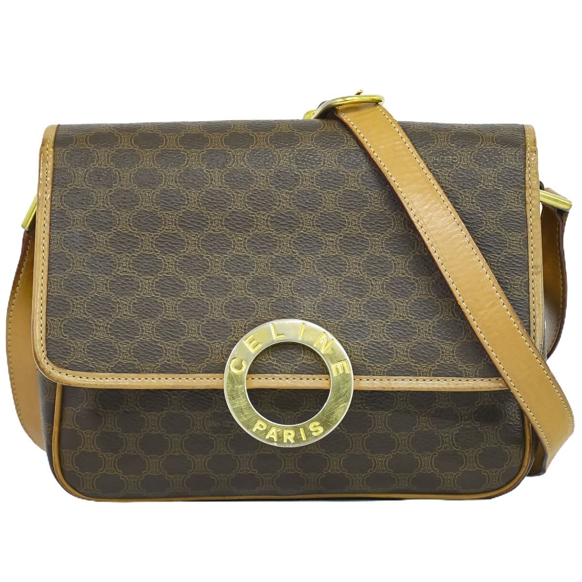 本物 終えれ セリーヌ CELINE マカダム ショルダーバッグ ポシェット  