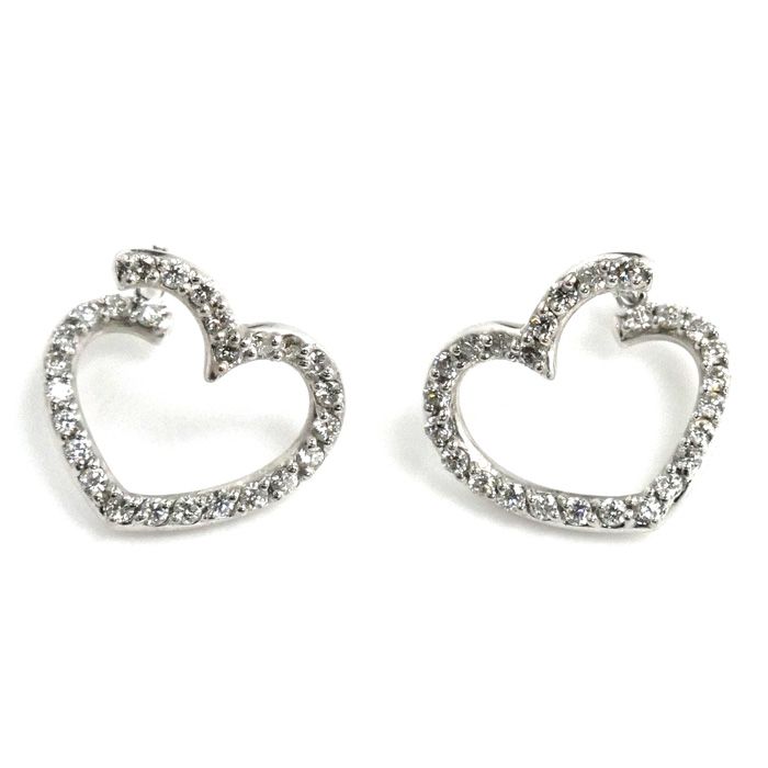 K18YG ハート ダイヤモンド ピアス 0.22CT スタージュエリー