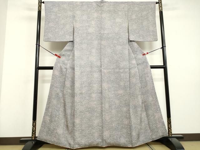 平和屋着物○名門 藤娘きぬたや・総絞り 小紋 杢目絞り 霞文 正絹 逸品