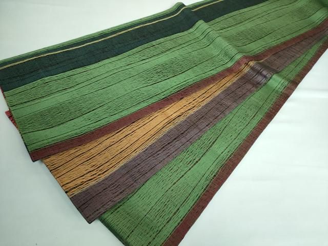 平和屋本店□極上 本場筑前博多織 草木染 手織工房 染匠：小森久 両面  