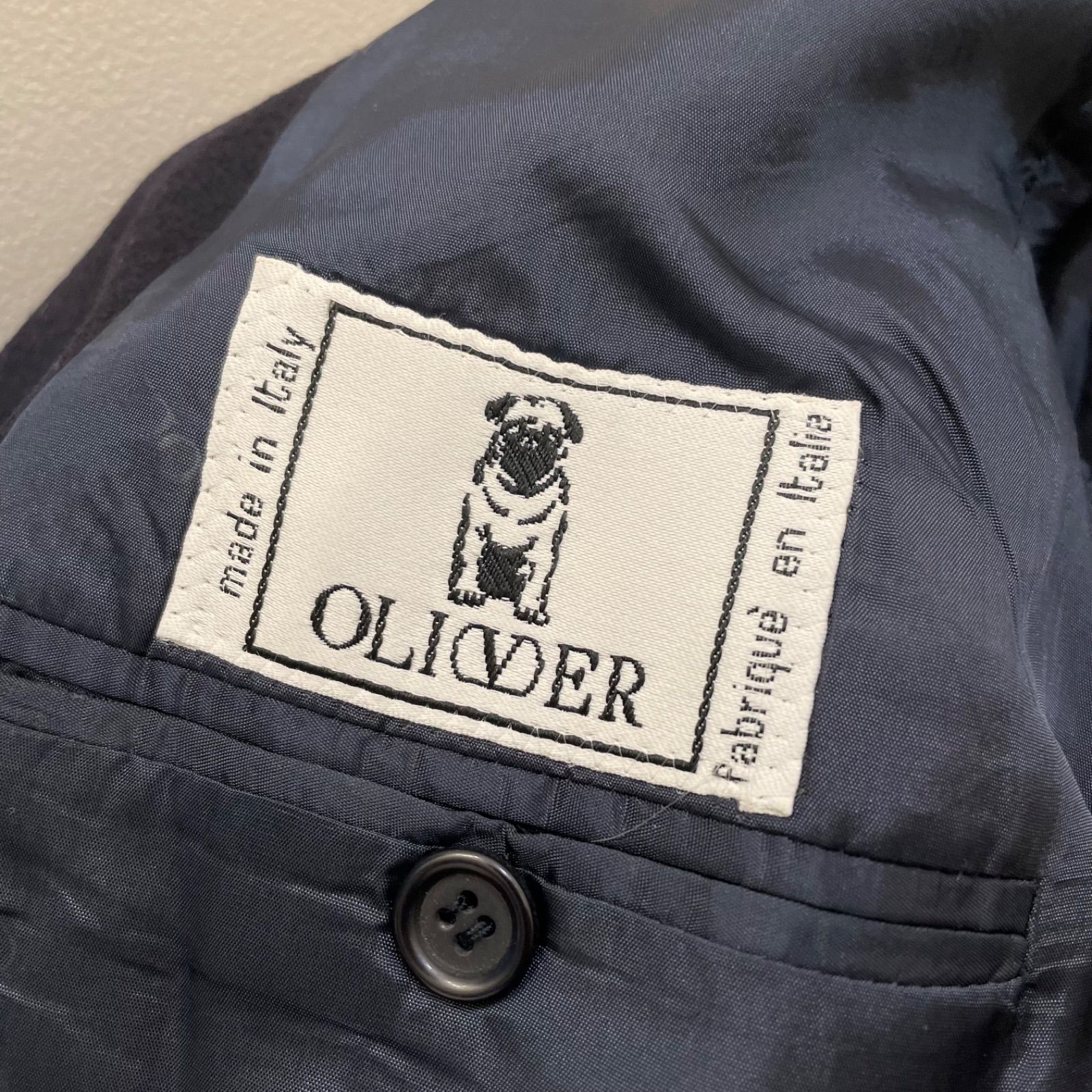 OLIVER オリバー カシミヤ混ウール2Bテーラードジャケット ブレザー 紺 