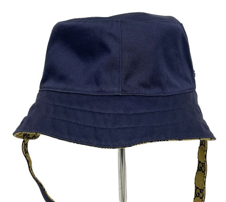 新品同様 グッチ バケットハット リバーシブル バケハ 帽子 GG