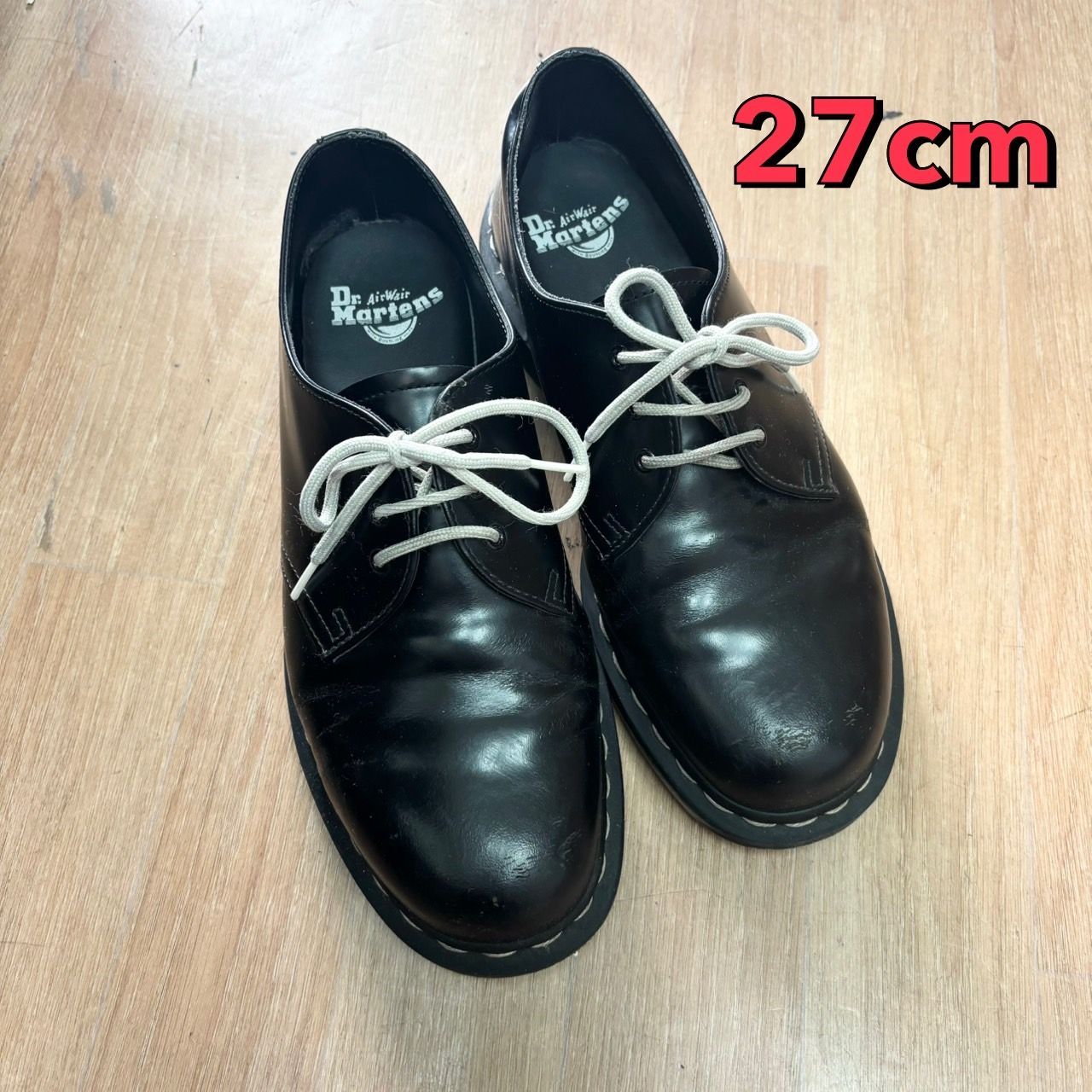 【良品】ドクターマーチン 1461 WS ホワイトステッチ UK8 (27cm) Dr.Martens（ドクターマーチン） 3ホール ホワイトステッチ シューズ