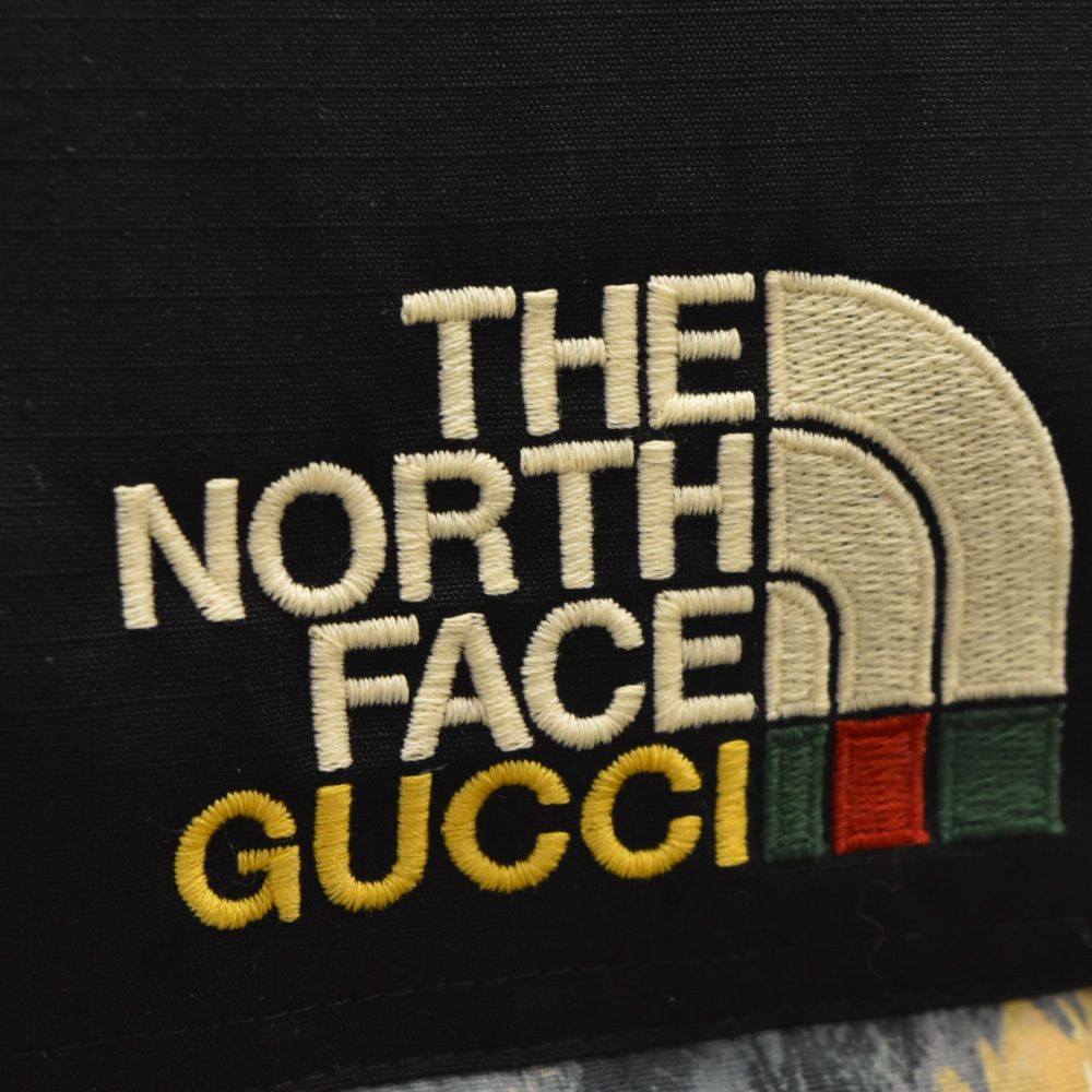 GUCCI (グッチ) 21AW ×THE NORTH FACE DOWN VEST-FOREST PRINT 663762 XAADS  ×ザ・ノースフェイス フォレストプリントヌプシダウンベスト 総柄プリントダウンジレ