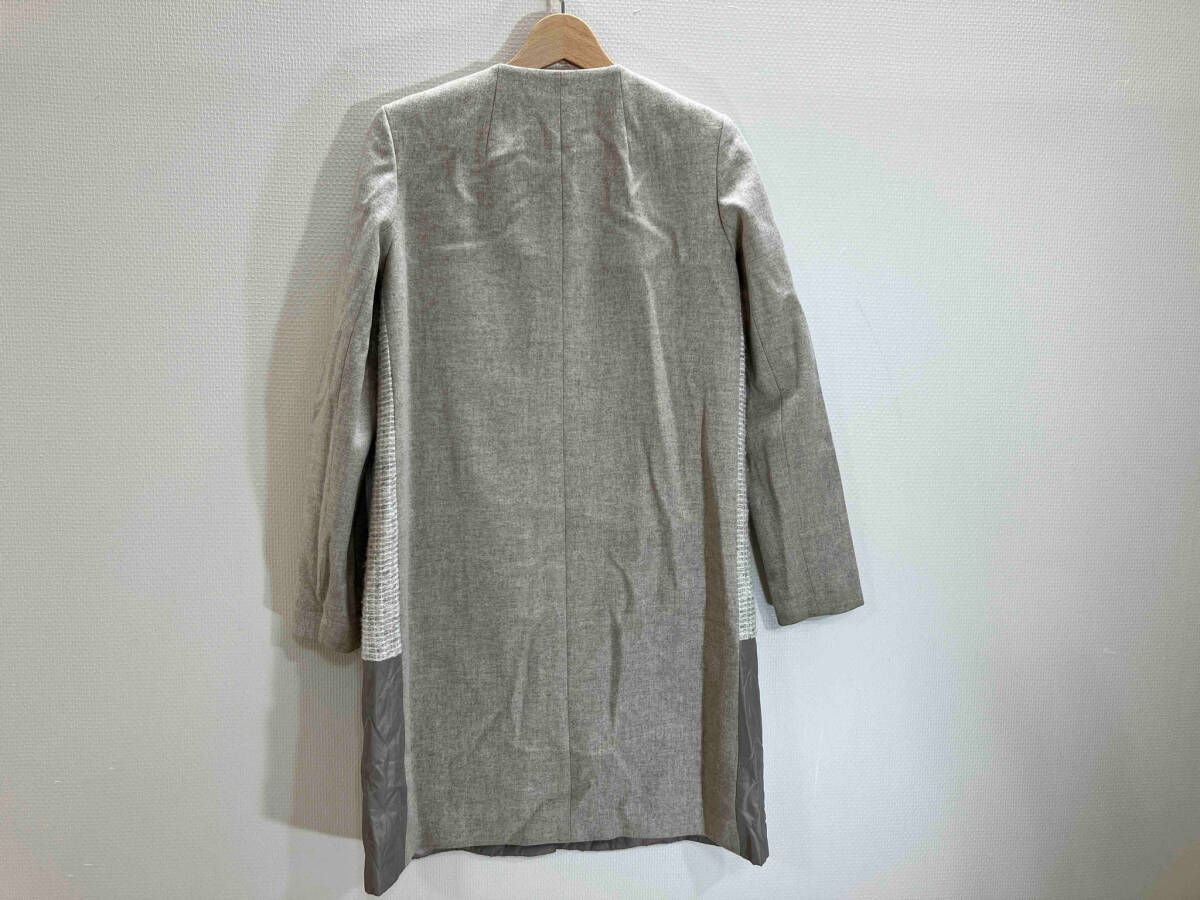 PAUL KA PARIS ウール ツイード キルティング切り替え ウールコート ツイードコート ノー コート ベージュ 36