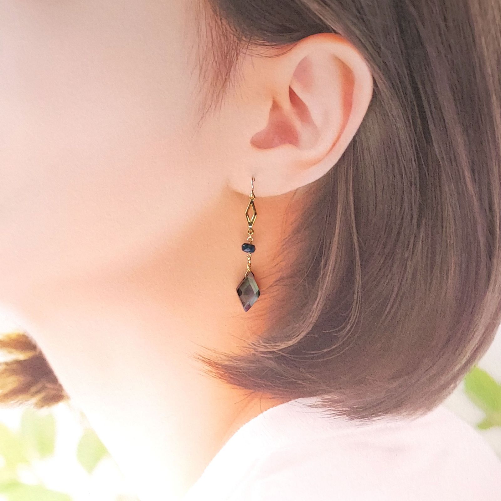14kgf✧︎ブラックマザーオブパール(黒蝶貝)×ブラックプレシャス 