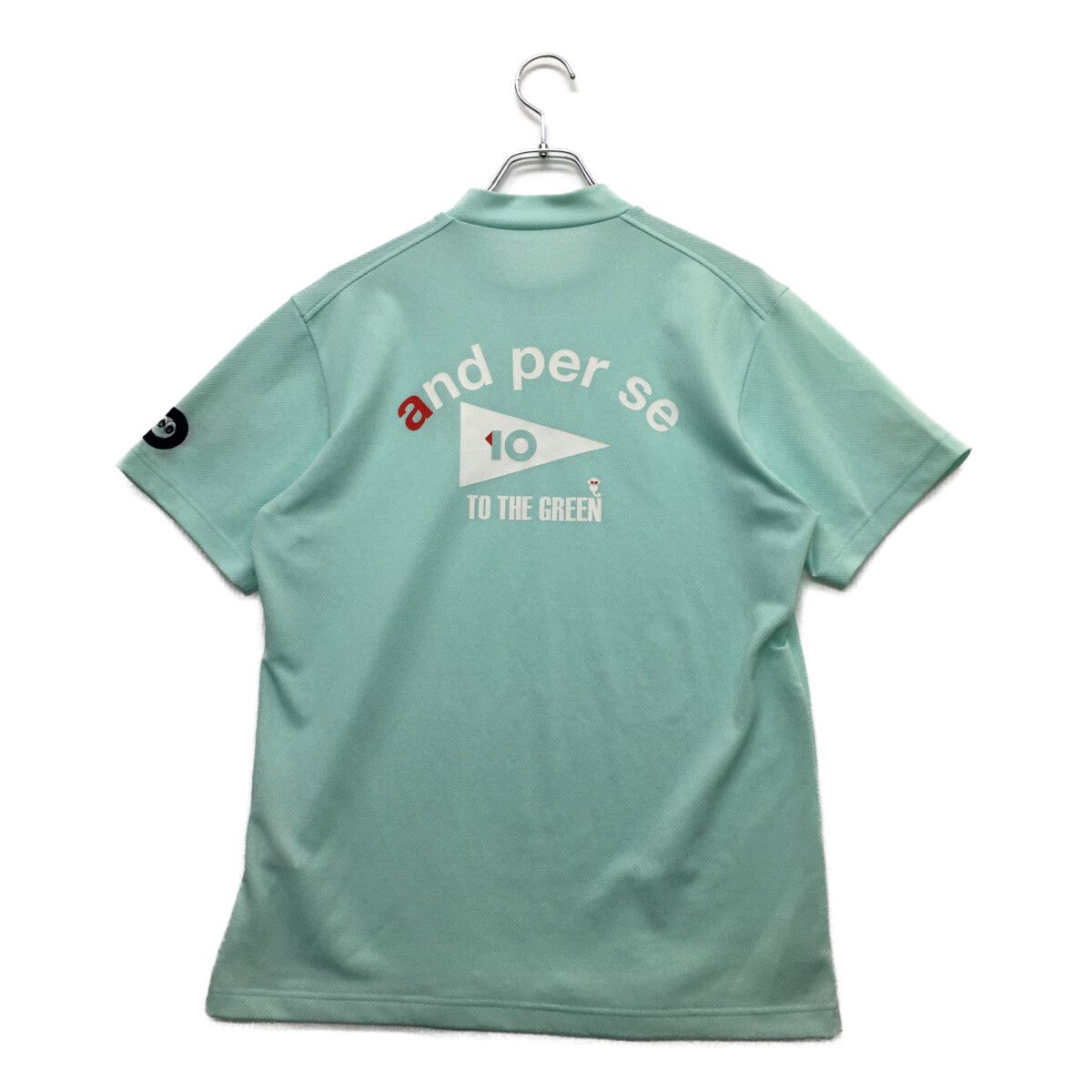 coco 中古 アンパスィ and per se メンズ 半袖シャツ L ミントグリーン モックネック 中古 メンズ アンパスィ and per se 半袖シャツ L ミント