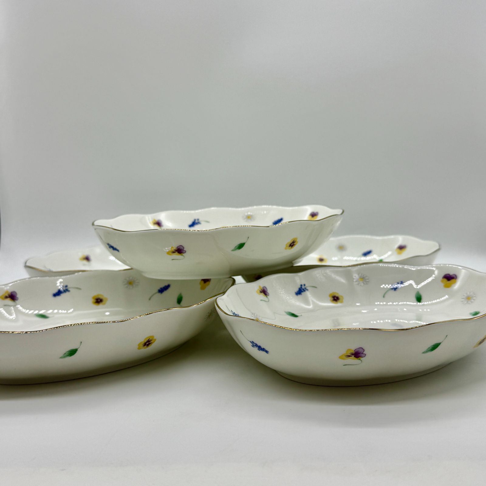 たち吉 橘吉 花柄陶器皿5枚セット 中皿 高級食器