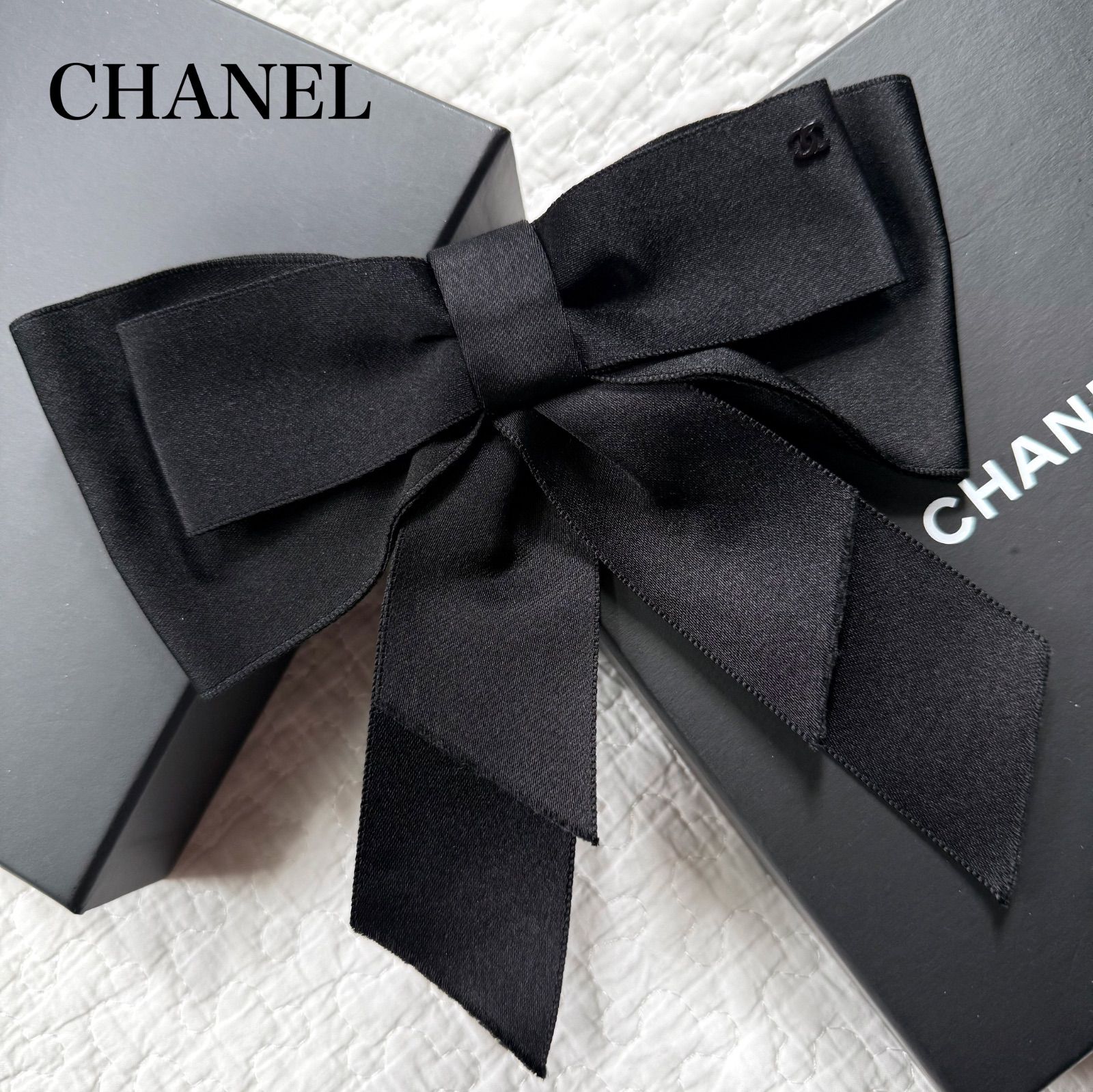 シャネル　シルクリボンブローチ 新品】CHANEL シャネル ココマーク シルク リボンブローチ