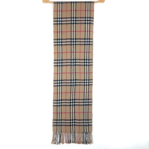 美品　未使用　Burberry バーバリー　マフラー　キャメル　ウール　英国 美品 未使用 Burberry バーバリー マフラー キャメル ウール 英国