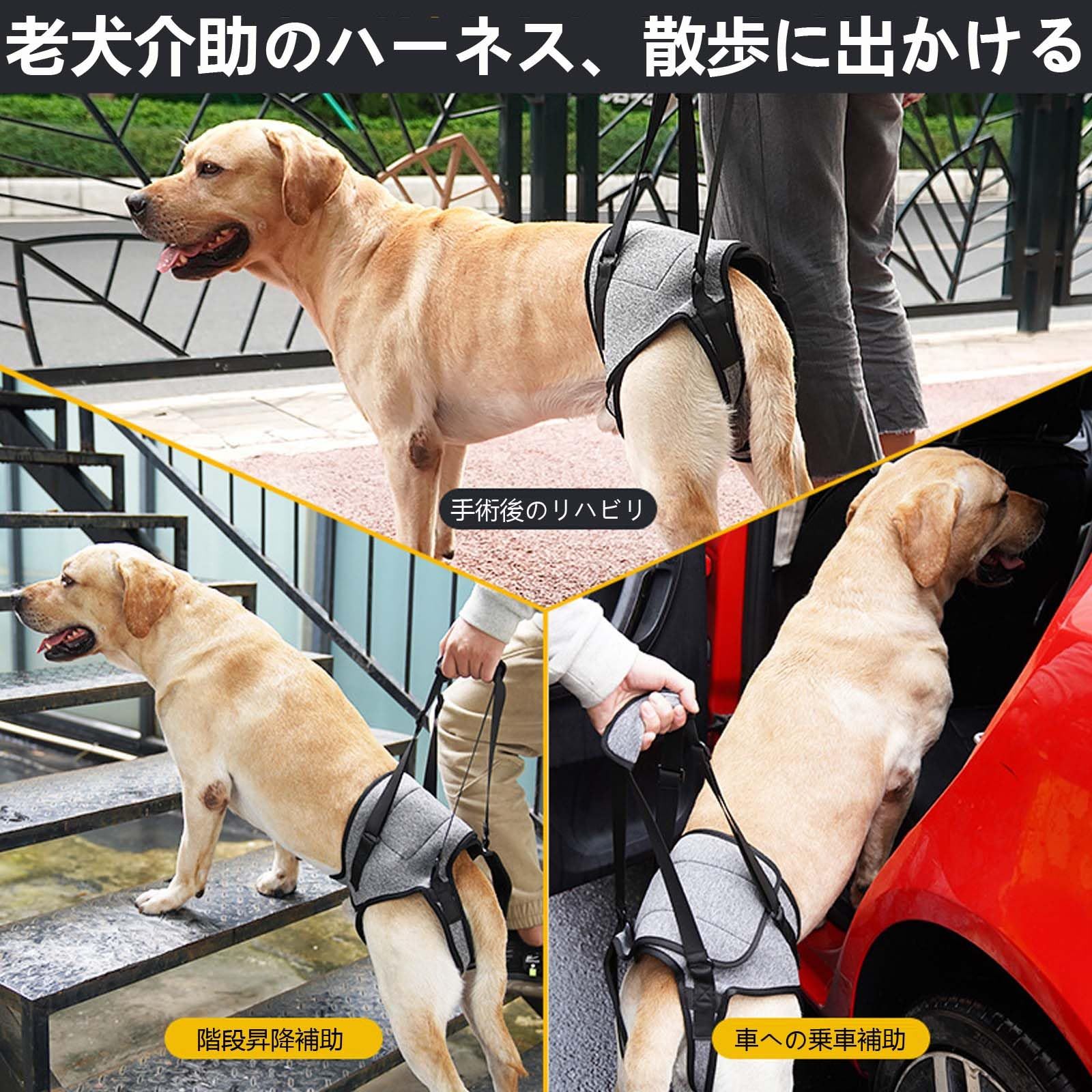 【新品未使用】介護用品ペット用品(L) 犬 犬 犬 大型犬猫用ハーネス 中型犬 小型犬 散歩 犬の後脚補助ストラップ犬 ハーネス負担が少ない 介護 歩行補助ハーネス後足用サポート犬 ハーネス Refoiner