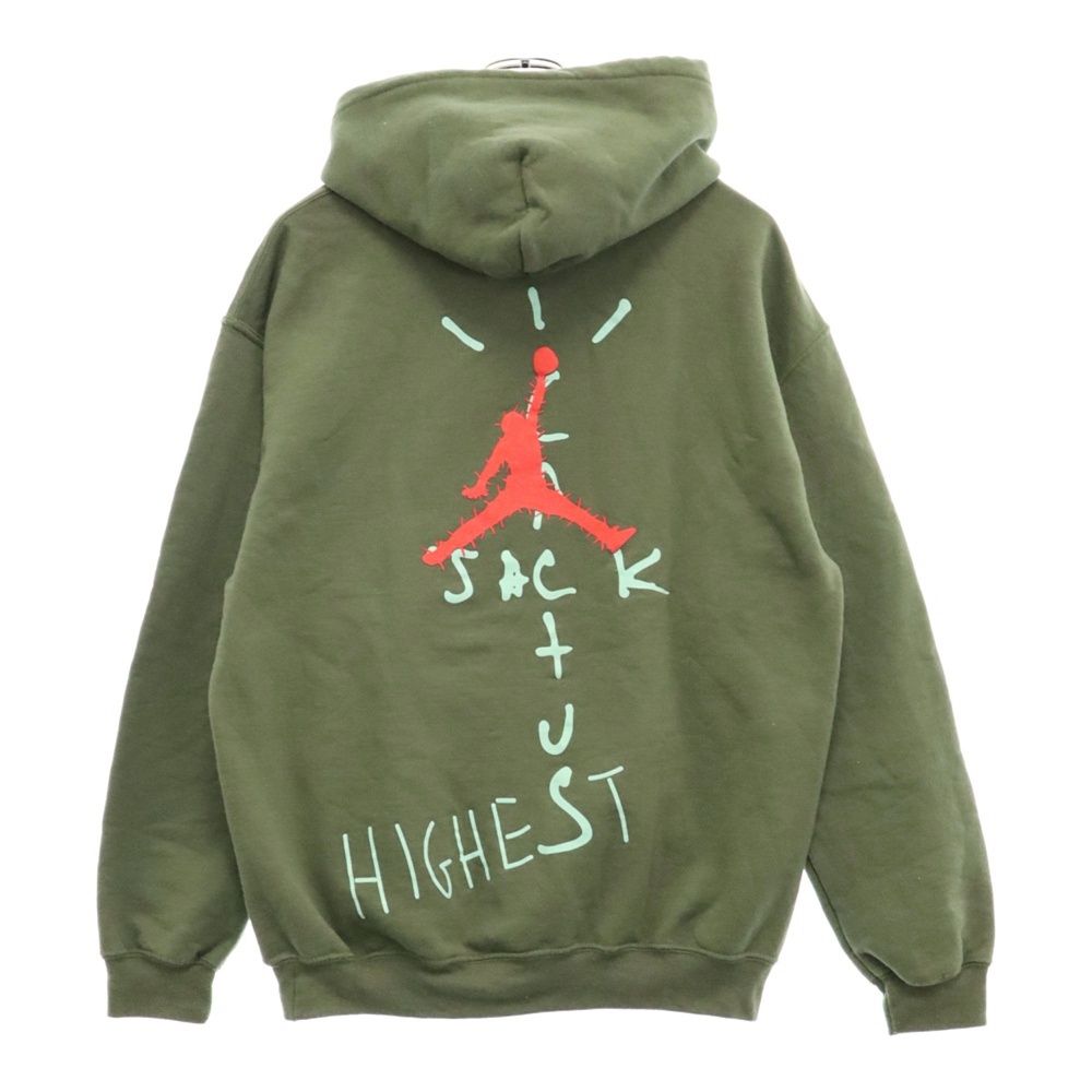 NIKE (ナイキ) Travis scott Jordan Cactus Jack Hoodieトラヴィススコット カクタスジャックプリント プルオーバースウェットパーカー フーディー カーキ