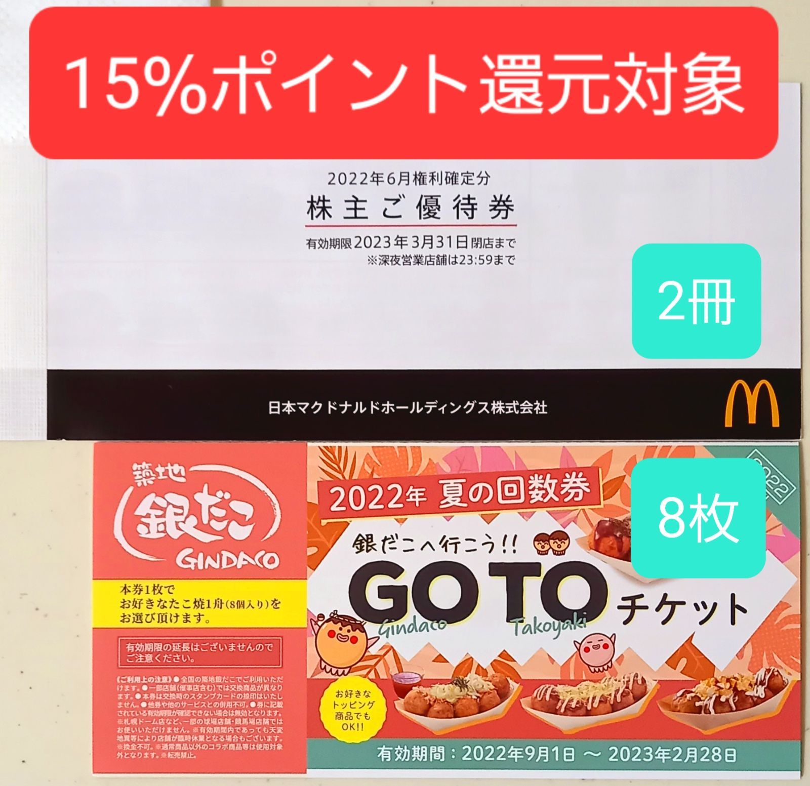 マクドナルドの株主優待券2冊-