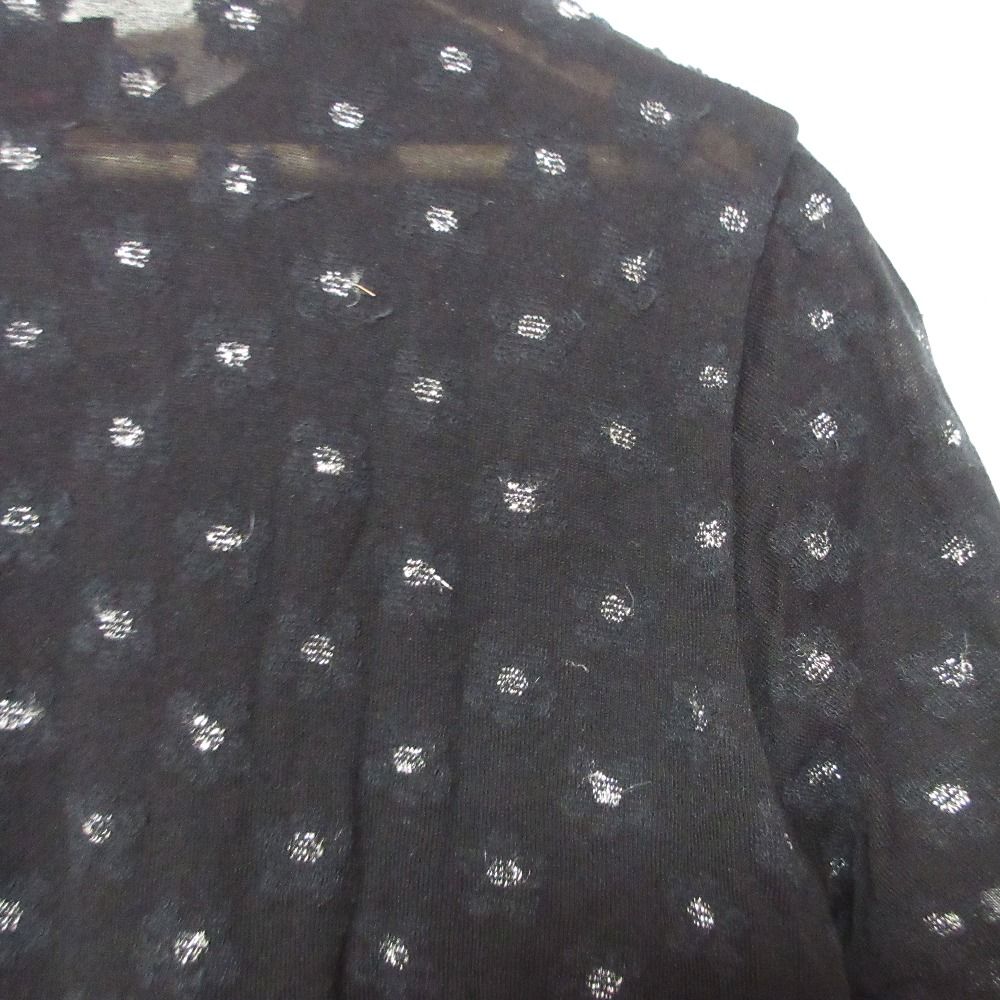 良品 AD2013 tricot COMME des GARCONS トリココムデギャルソン 半袖 3Dフラワーシアーカットソー サイズM ブラック レディース 古着 中古 kindal_8101000117612