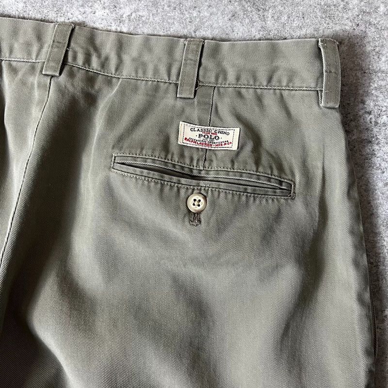 90s POLO RALPH LAUREN 2タック コットン チノ パンツ 34 29 / 90年代