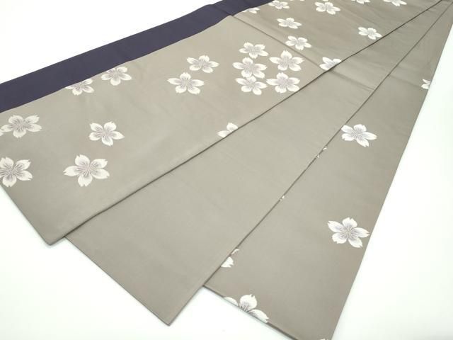 平和屋着物■極上　世界的人形師　辻村寿三郎　ジュサブロー　六通柄袋帯　舞花文　銀糸　生壁色地　逸品　CZAA3934s5 平和屋着物□極上 世界的人形師 辻村寿三郎 ジュサブロー 六通柄袋帯