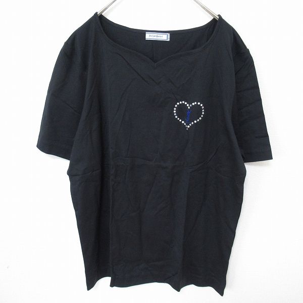 ◆Saint Laurent 20AW 最新作◆ ハート柄ジャカードTシャツ ◆黒 イヴ・サンローラン Yves Saint Laurent ヴィンテージ Tシャツ