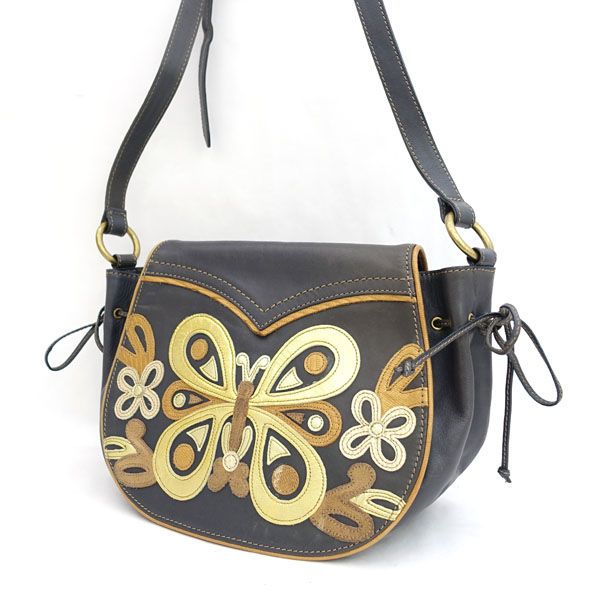 ANNA SUI / アナスイ □バタフライ 蝶 ショルダーバッグ レザー
