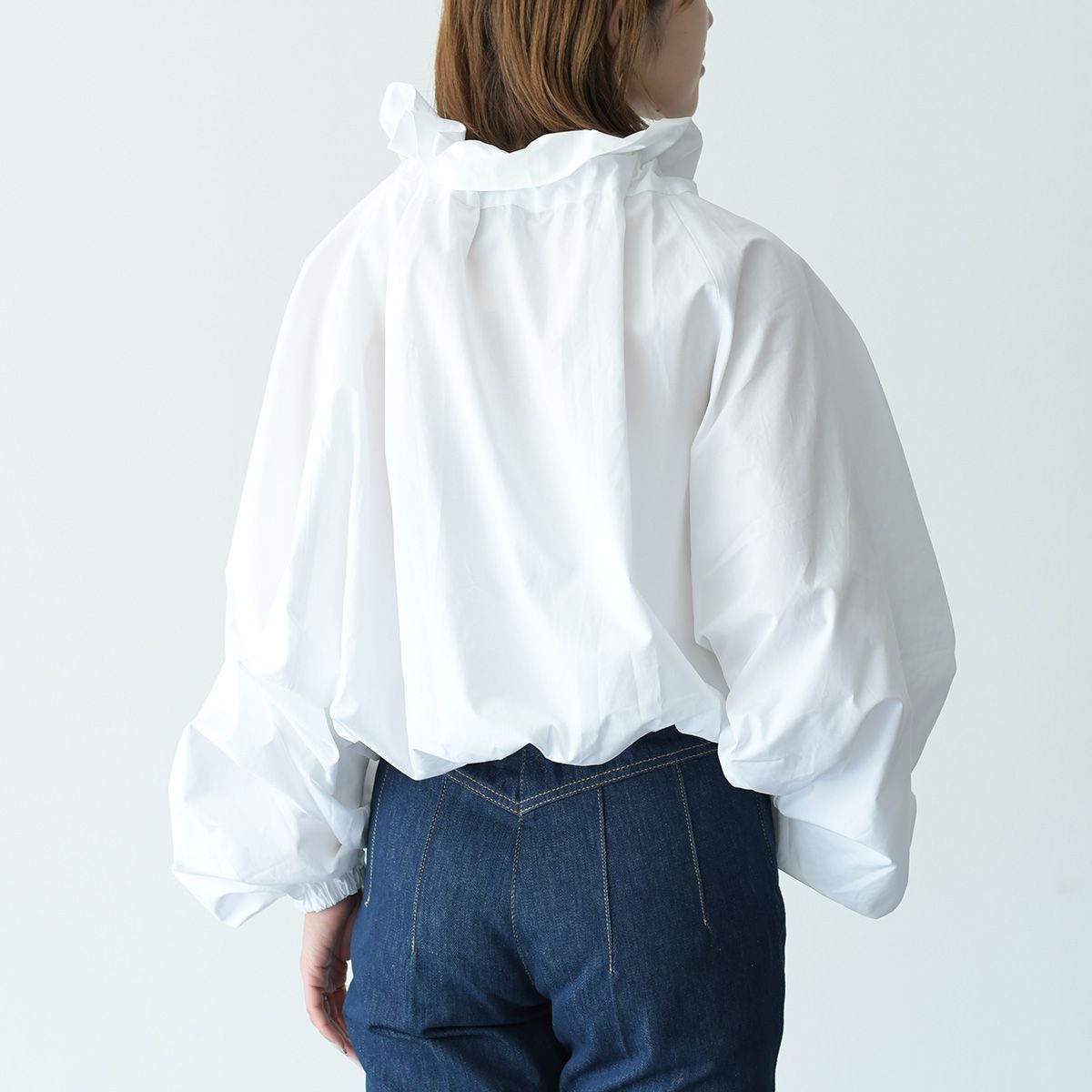 PATOU パトゥトップス ブラウス オーガニックポプリン パフスリーブ