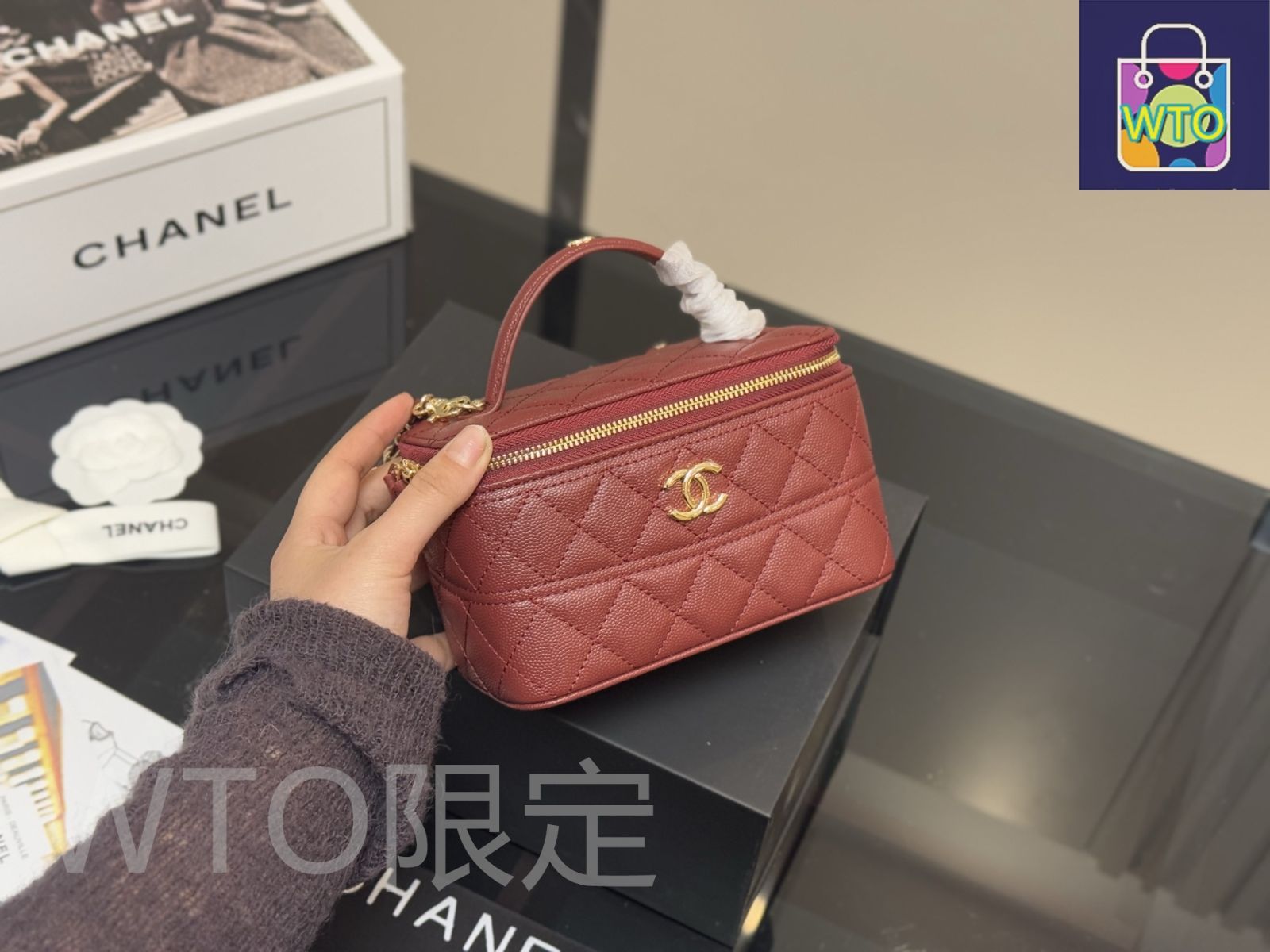今日WTO】Chanel トランクバッグ / 化粧箱 17×11cm-WTO輸入-PN64