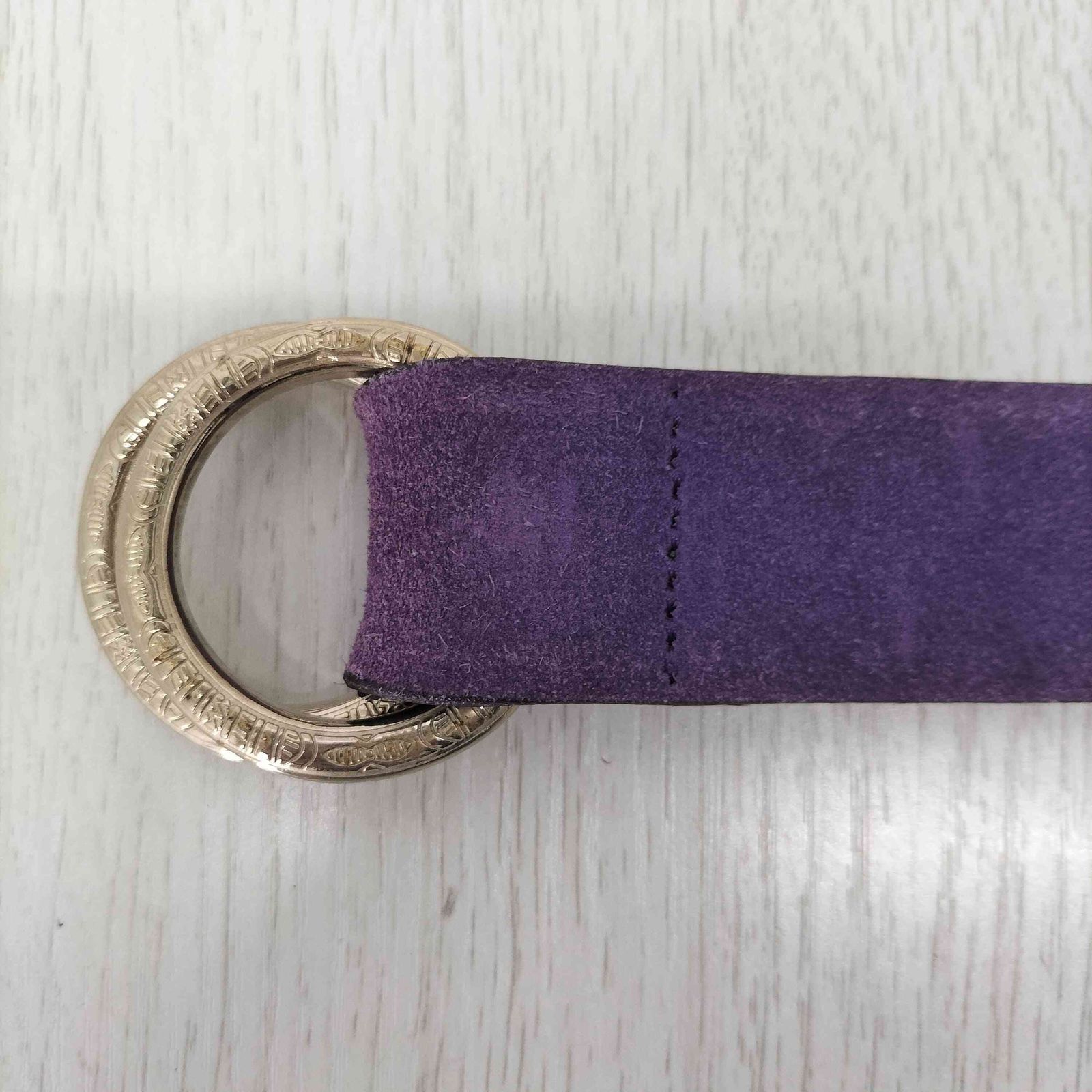 85 AMBOISE アンボワーズ ネイビースエード ダブルリングベルト