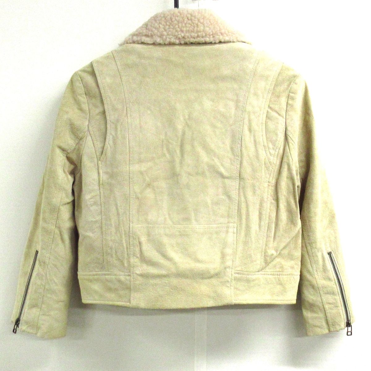 snidel スナイデル ライダースジャケット サイズ0 XS レディース - ベージュ 長袖 フェイクムートン ジップアップ 秋 冬