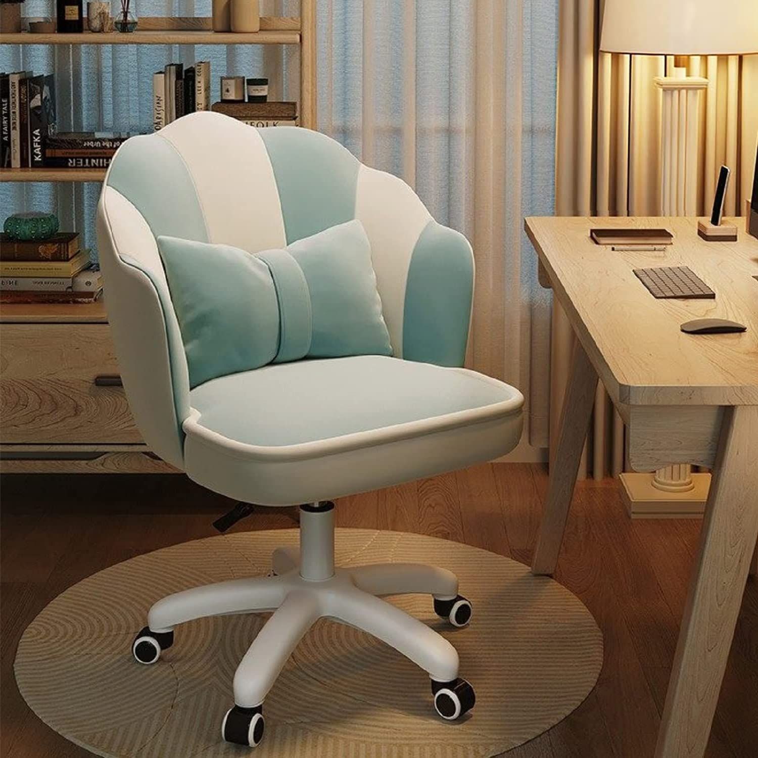 いちページ 特価商品】(青と白です 在宅勤務 勉強 ホームオフィスチェア ベロア