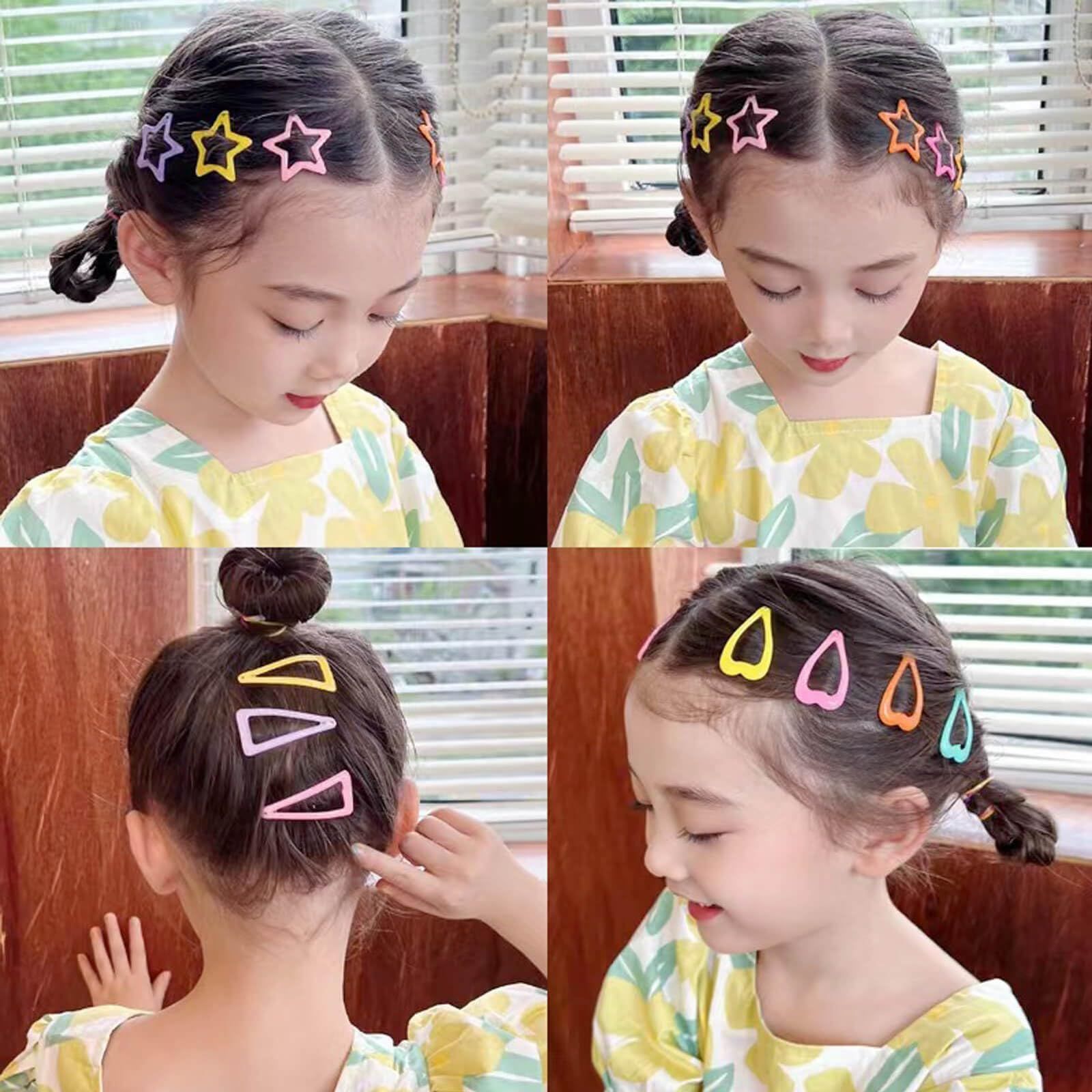 大人気】ヘアピン パッチンピン ヘアクリップ 24個セット 6色 カラフル 
