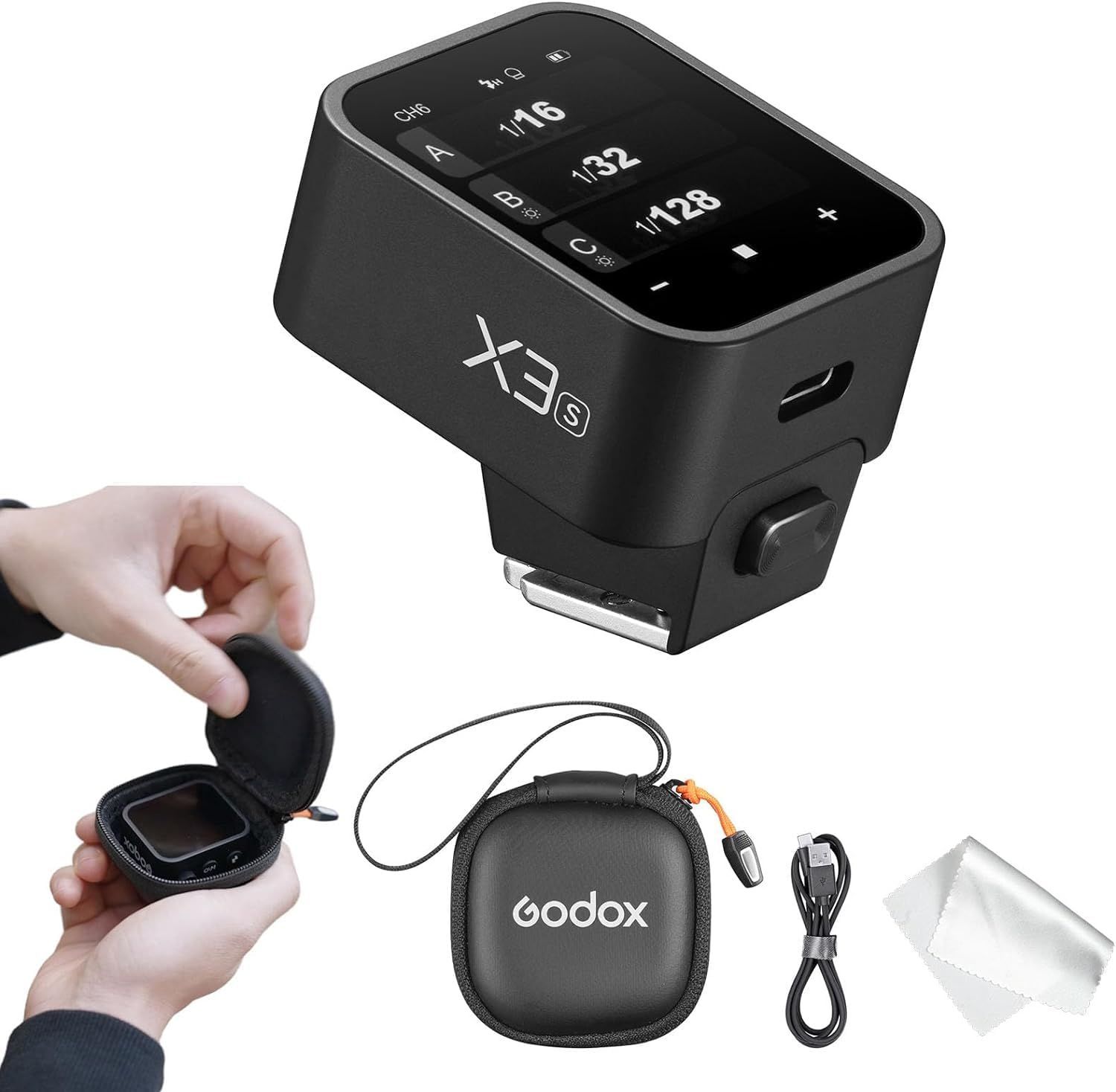 Godox正規代理店＆日本語取扱説明書 Godox X3SタッチスクリーンTTLワイヤレスフラシュトリガー フラッシュ送信機 フラッシュトランスミッター フラッシュリモコン リチウム電池 急速充電 SONYカメラに対応 技適マーク付き
