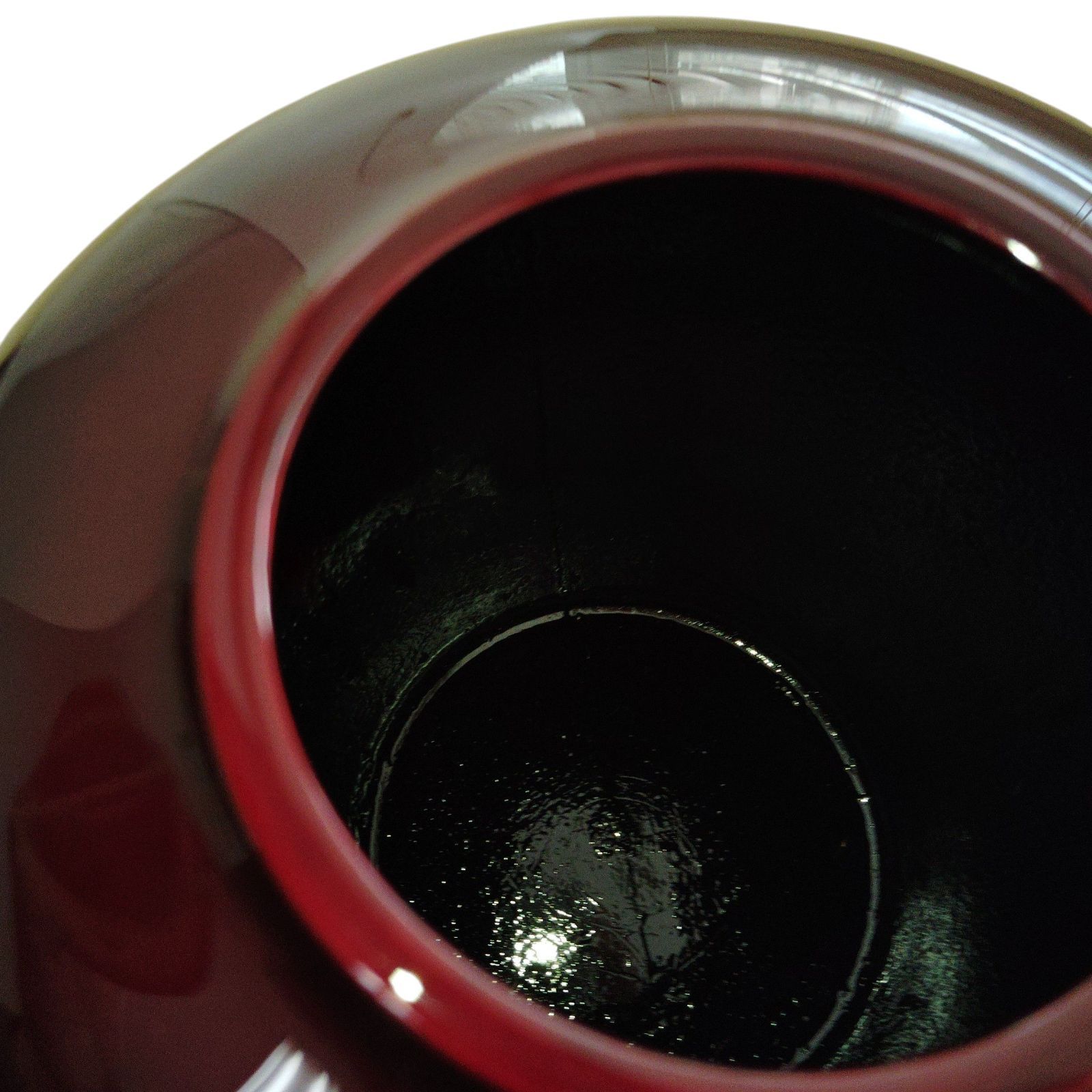 X10296 花瓶 東北工芸 漆器 玉虫塗 仙台 伝統 昭和 ブラウン 六寸