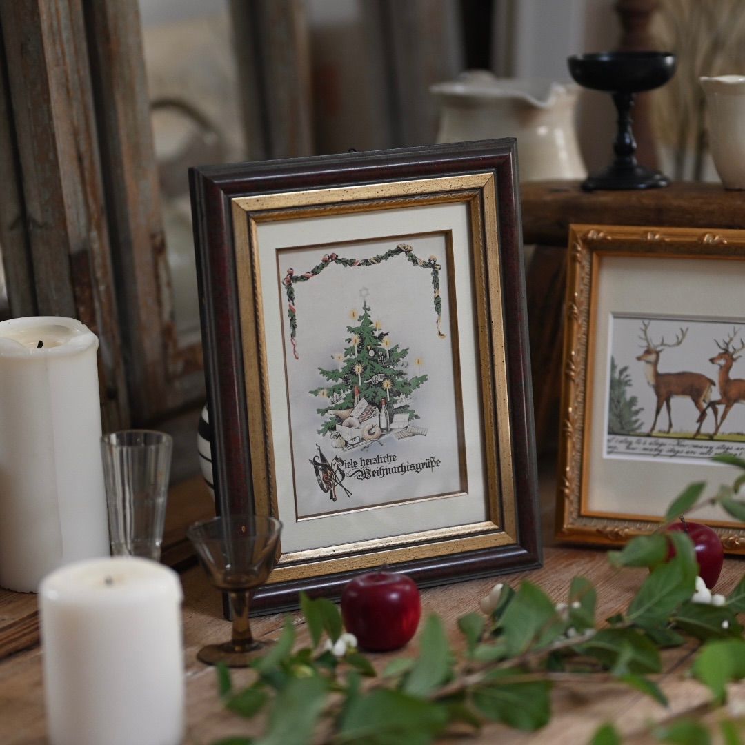 ヴィンテージフレーム「クリスマスツリー」ヴィンテージ洋書からの1