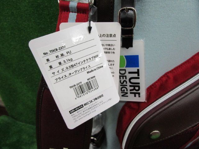 GK豊田▼新品即決 809 ターフデザイン★TDCB-2277★ミント/ワイン★キャディバッグ★お値打ち♪オススメ♪