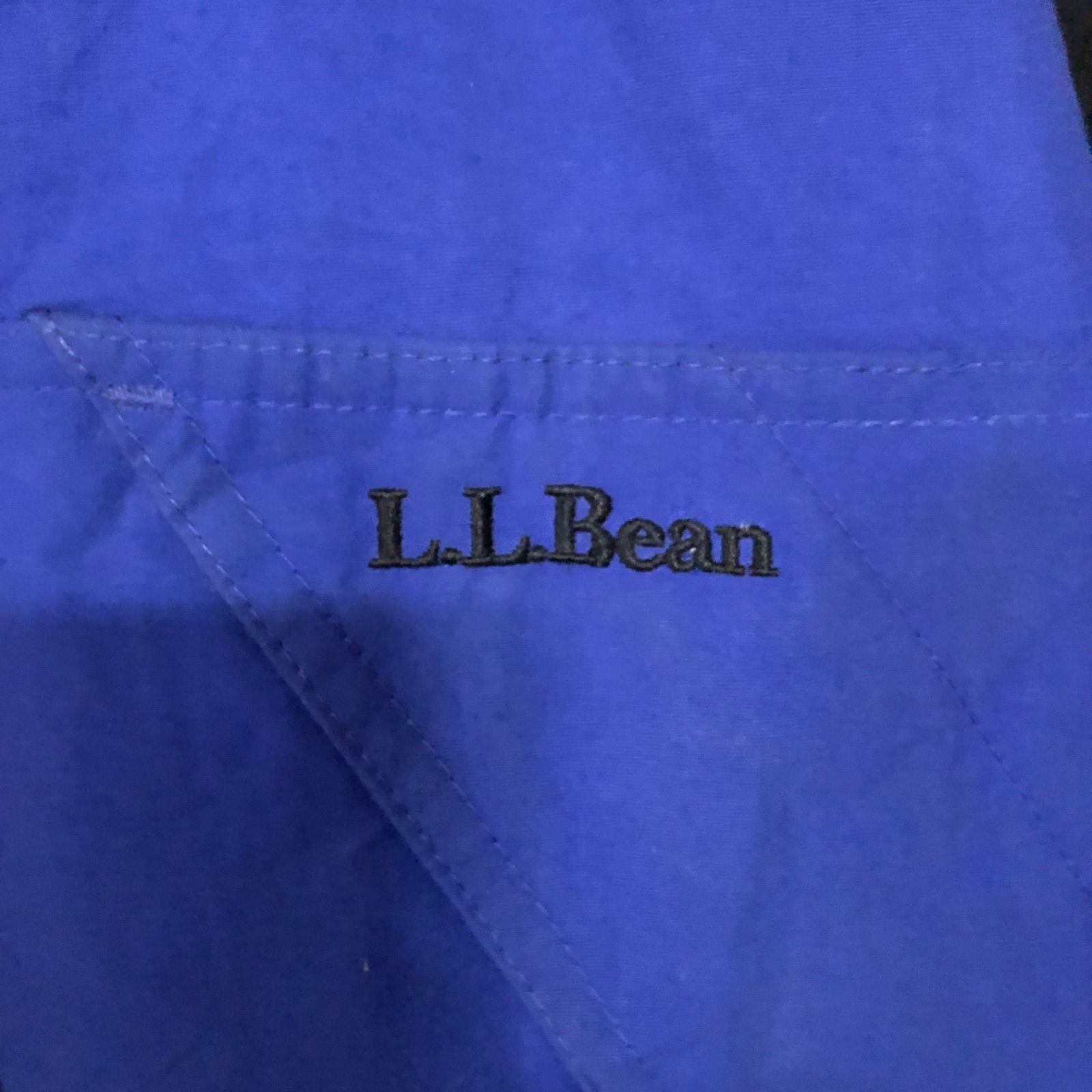 174 L.L.Bean マウンテンジャケット メンズ L ブルー/ブラック ドロー 