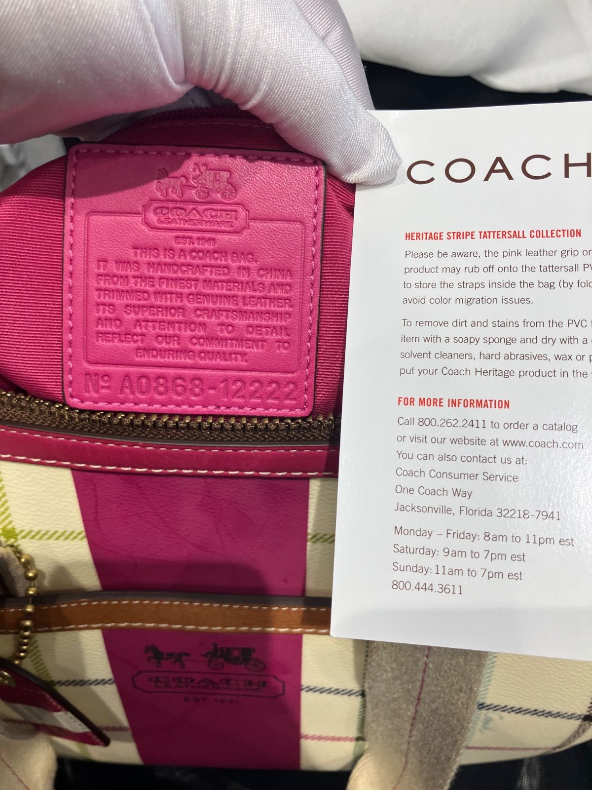 【希少品】COACH　チェックPVC　ボストンバッグ　アイボリー*ピンク 希少品】·コーチ チェックPVC ボストンバッグ アイボリー*ピンク