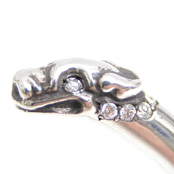 クロムハーツダブルドッグ パヴェダイヤモンドバングルシルバー925