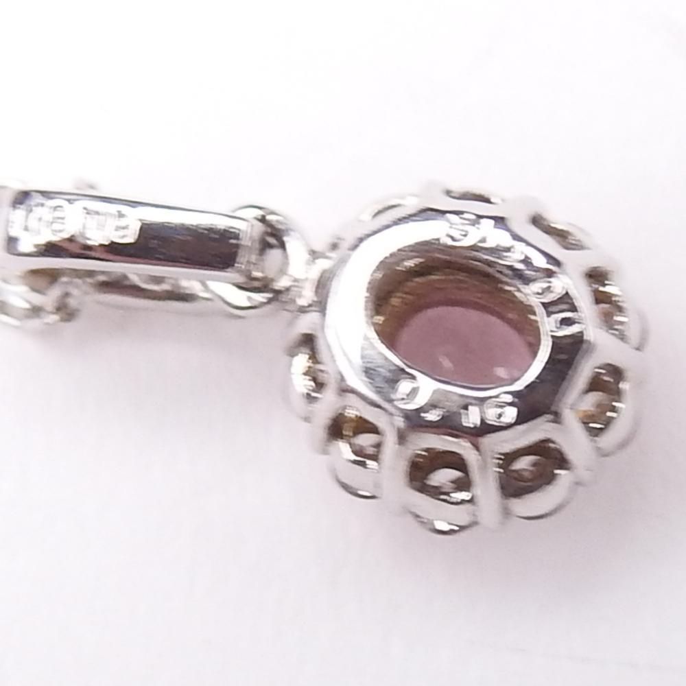 K18WG パパラチャサファイアS 0.16 ダイヤモンド0.13 ネックレス  