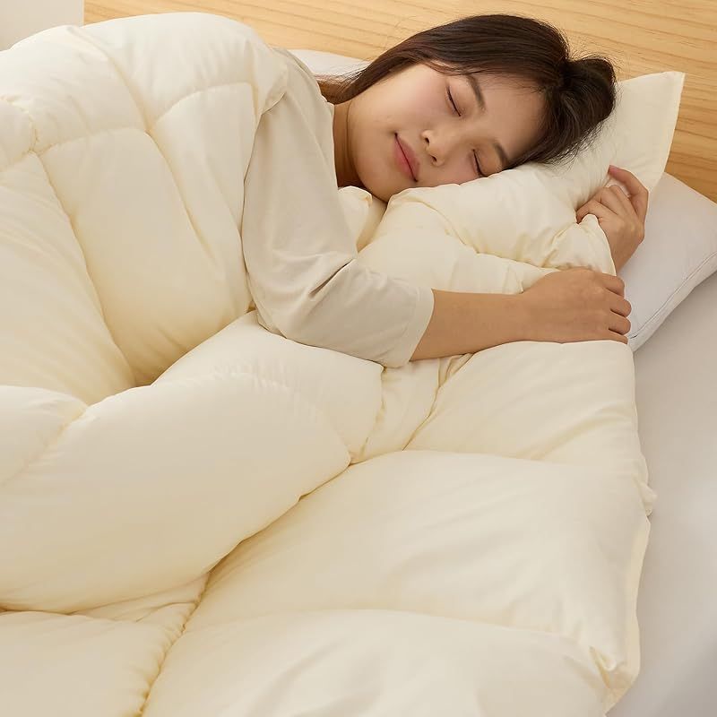 Softime 掛け布団 人工羽毛布団 シングル ダックダウン90%相当 【宇宙服素材エアロゲル採用 羽毛布団より軽量・通気・保温】 オールシーズン 肌掛け布団 帝人FWALINE 軽くて暖かい 体にフィット
