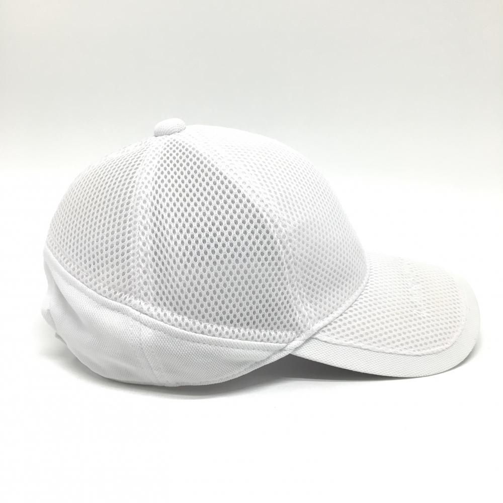 美品】ランバンスポール メッシュキャップ 白 ロゴグレー F(57