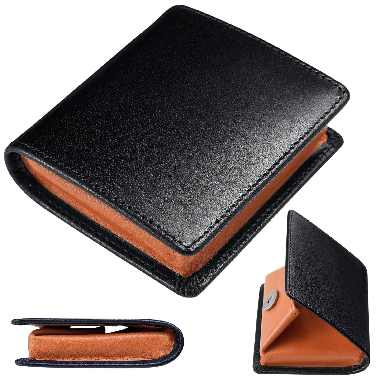 【数量限定】小さい ブランド 本革 ボックス型 レディース マグネット式 高級 メンズ 使いやすい コインケース イタリアン レザー 小銭入れ 人気 [ファブリツィオ] 小銭ケース(ブラック)