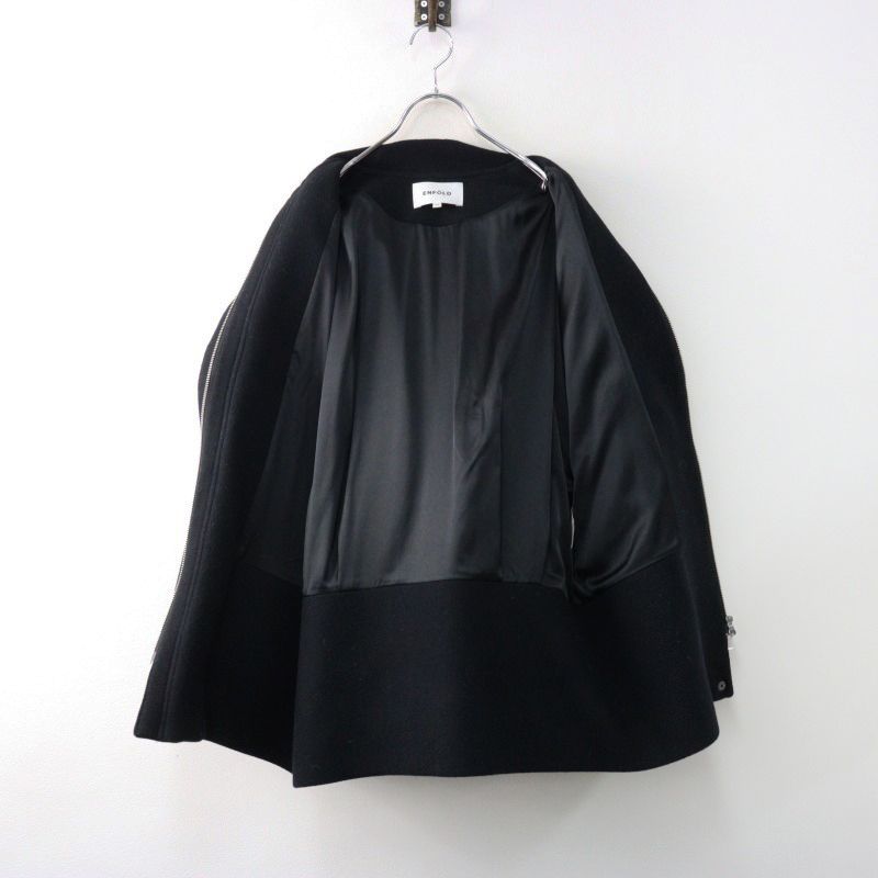 ENFOLD ブラック ジャンパー 38 定価7.1万 2024AW エンフォルド ENFOLD STADIUM-JUMPER 38/ブラック