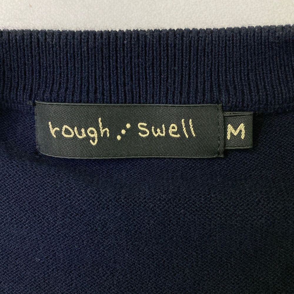 サイズ：M ROUGH&amp;SWELL ラフアンドスウェル RSM-22088 Vネック ニットベスト 刺繍  ネイビー系 [240101494453] ゴルフウェア メンズ ストスト サイズ：M ROUGH&SWELL ラフアンドスウェル RSM-22088 Vネック