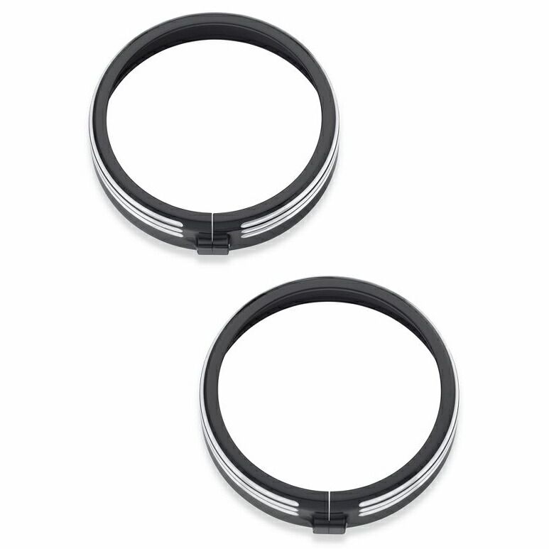 ディファイアンス パッシングライトトリムリング ブラックマシンカット ハーレー純正パーツ