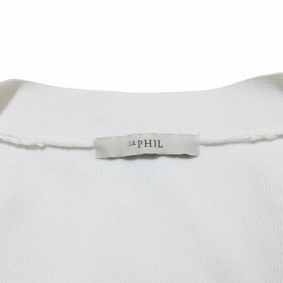 LE PHIL ルフィル ドライタッチカーディガン ボーダー ニット 長袖 Vネック 白 黒 フリーサイズ X レディース LE PHIL ルフィル ドライタッチカーディガン ボーダー ニット