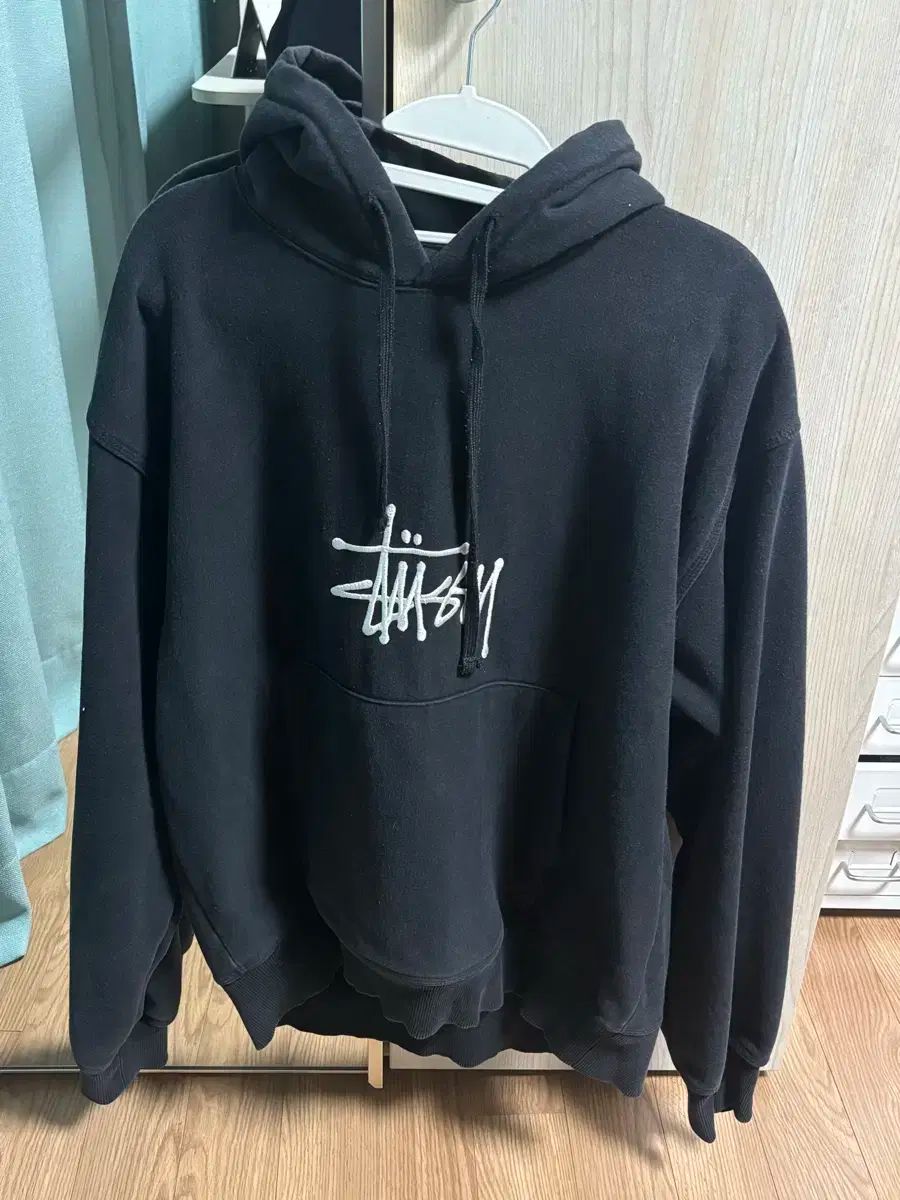 STUSSY(ステューシー) 前面にロゴが刺繍されています フード L
