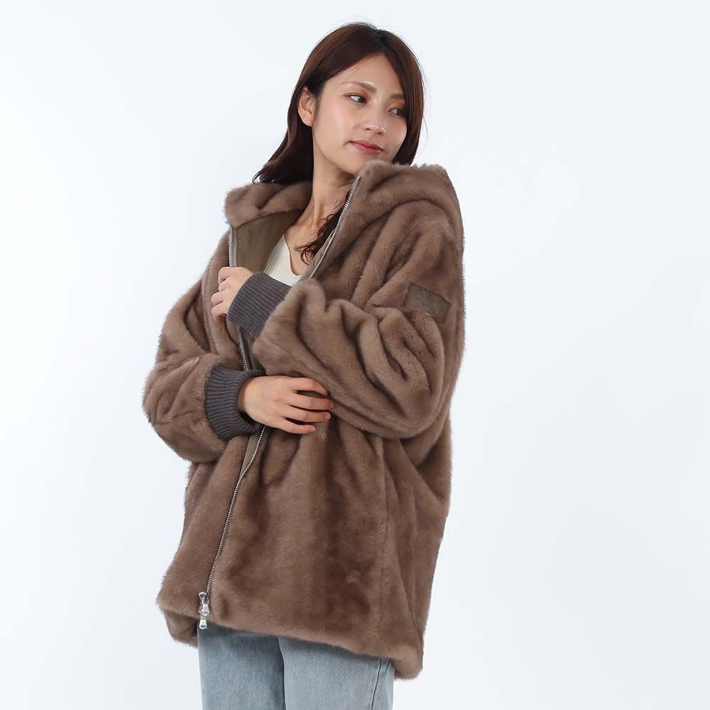 ボアブルゾン フェイクファーフーディー