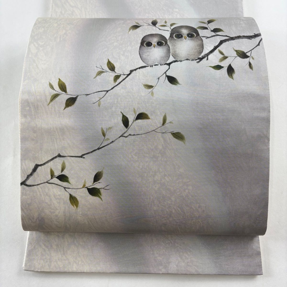 K*O様 フクロウ刺繍の黒い小紋着物　袋帯 フクロウ刺繍の黒い小紋着物 袋帯