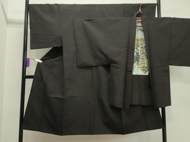 平和屋着物●男性 紬 アンサンブル 霞文 正絹 CAAY6763gh