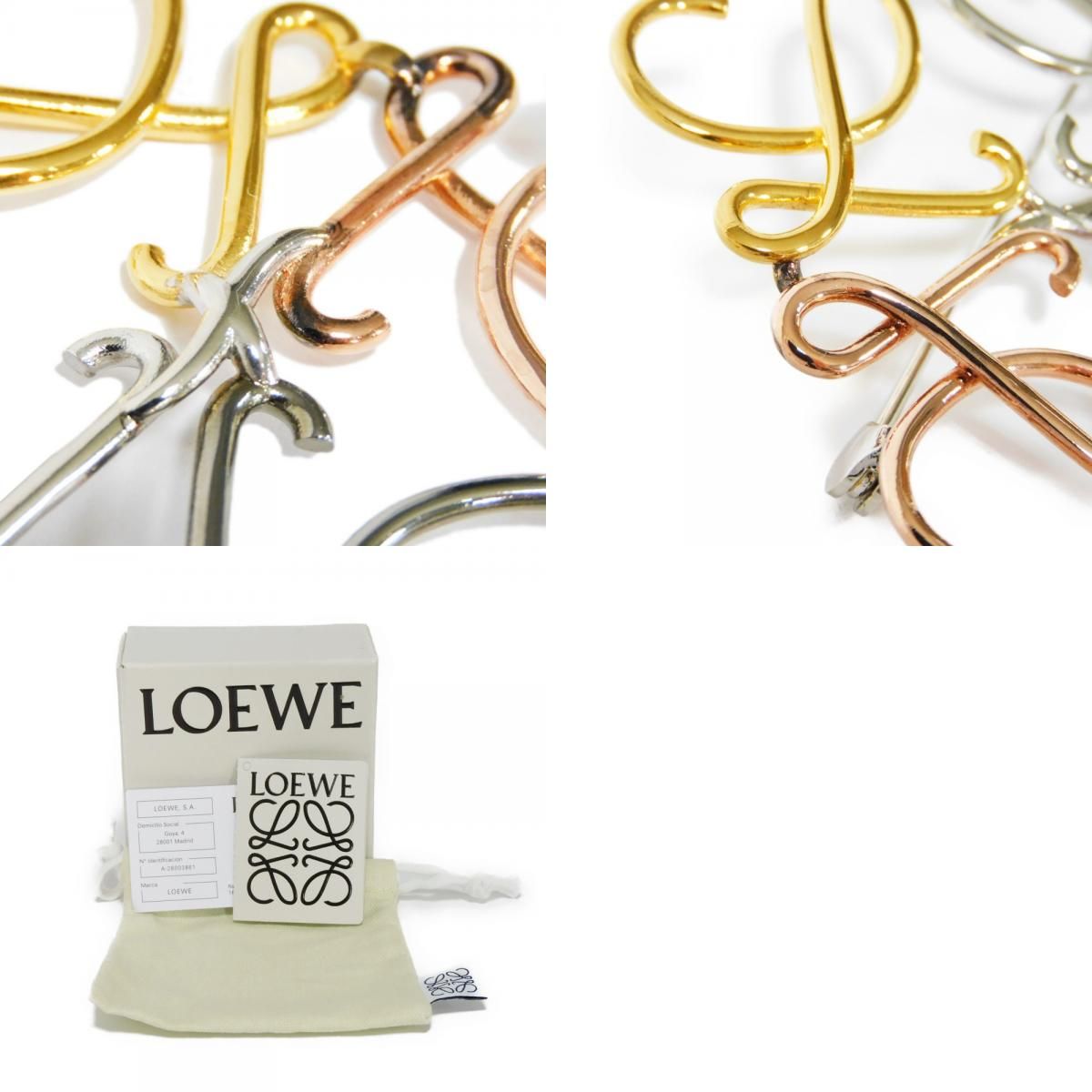 【美品】ロエベ　loewe アナグラムブローチ　ローズゴールド LOEWE ロエベ アナグラム ピン ブローチ ROSE GOLD／ピンク